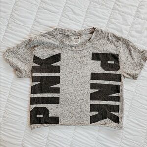 PINK Victoria's Secret Gray and Black Kids Tee